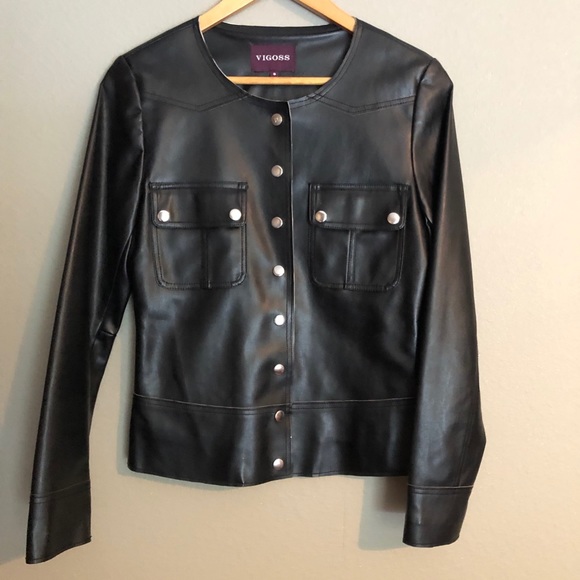 Faux Leather Jacket Vigoss Size S - Picture 5 of 11
